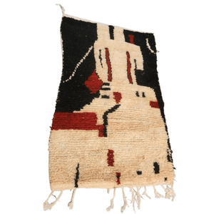 Tapis Azilal Noir & Blanc Abstrait | Yamiriam - YaMiriam