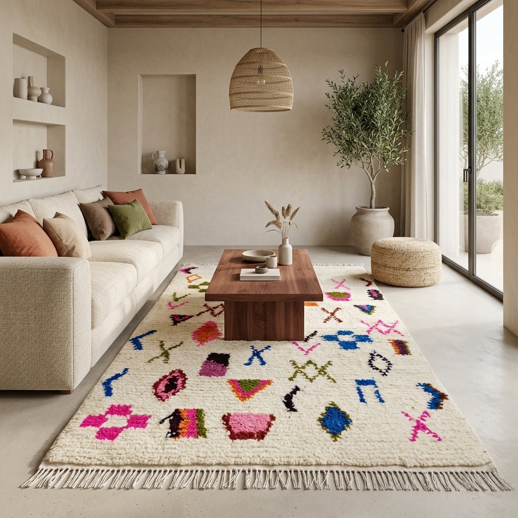 Tapis Azilal Symboles Berbères & Couleurs Vives | Yamiriam - YaMiriam