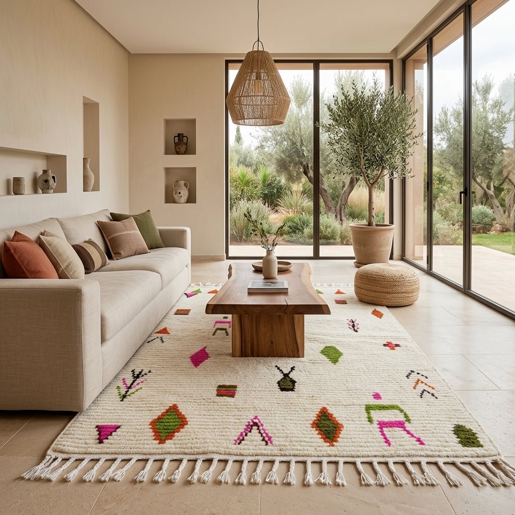 Tapis Azilal Symboles & Géométrie Minimaliste | Yamiriam - YaMiriam