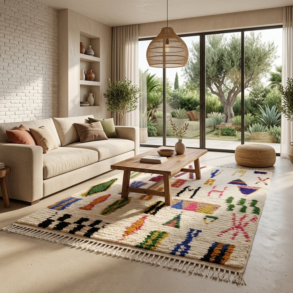 Tapis Azilal Symboles Géométriques & Damier | Yamiriam - YaMiriam