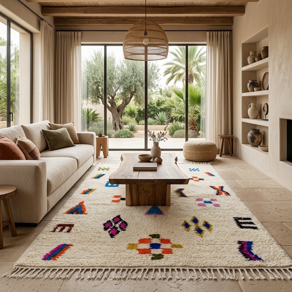 Tapis Azilal Symboles Géométriques & Motifs Colorés | Yamiriam - YaMiriam