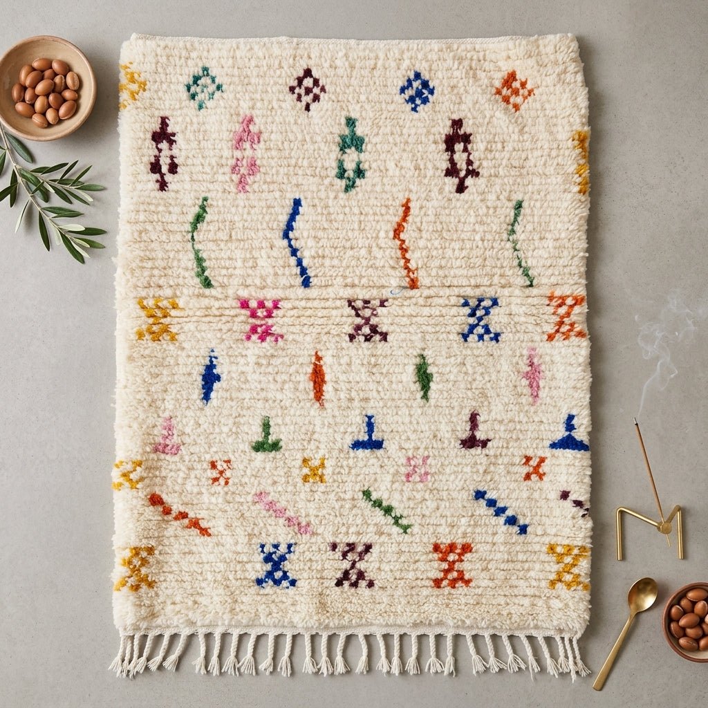 Tapis Azilal Symboles Minimalistes & Géométriques | Yamiriam - YaMiriam