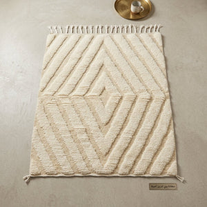 Tapis Beni Ourain Blanc Crème Grand Losange | Yamiriam - YaMiriam