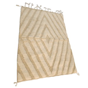 Tapis Beni Ourain Blanc Crème Grand Losange | Yamiriam - YaMiriam