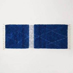 Tapis Beni Ourain Couloir Bleu Nuit 100x60 cm | Yamiriam - YaMiriam