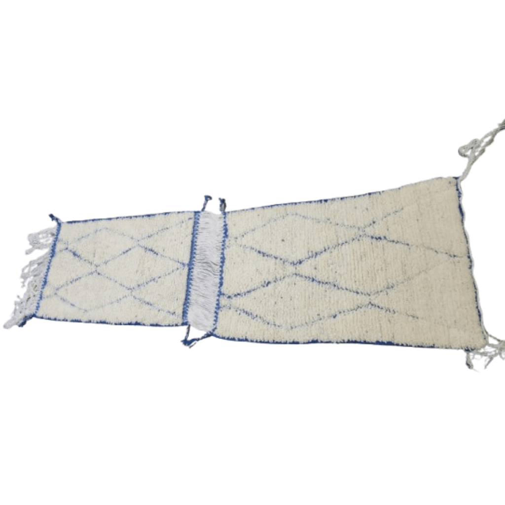 Tapis Beni Ourain Couloir Losanges Bleus 100x60 | Yamiriam - YaMiriam