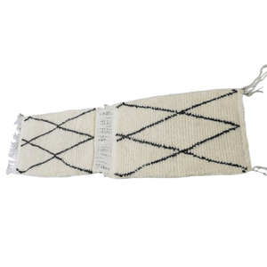 Tapis Beni Ourain Couloir Losanges Noirs 100x60 | Yamiriam - YaMiriam