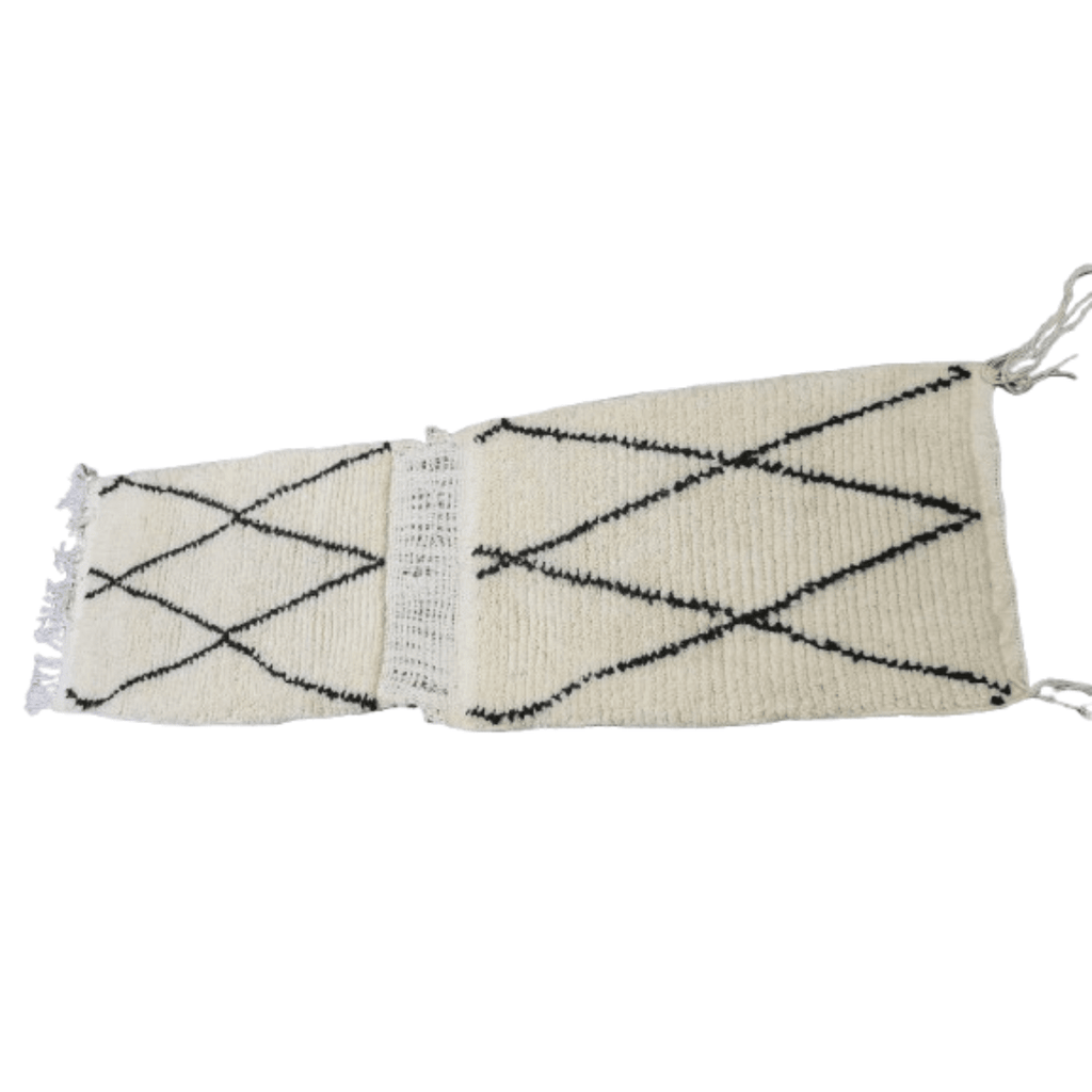 Tapis Beni Ourain Couloir Losanges Noirs 100x60 | Yamiriam - YaMiriam