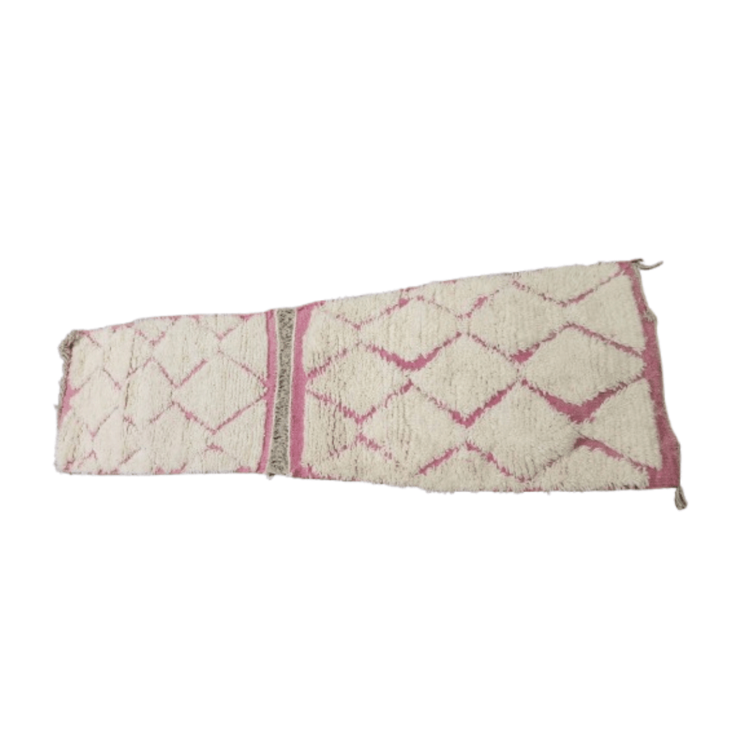 Tapis Beni Ourain Couloir Losanges Roses 100x60 | Yamiriam - YaMiriam