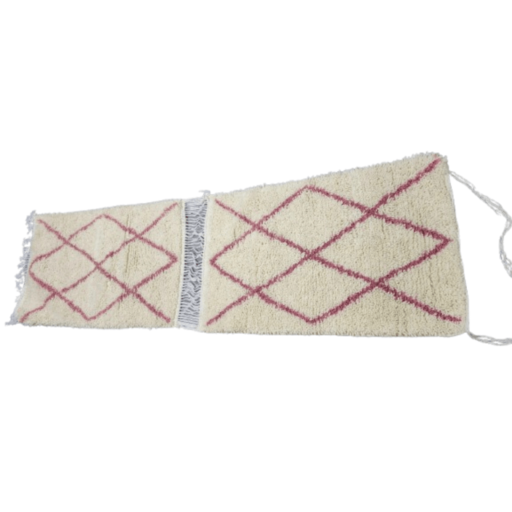 Tapis Beni Ourain Couloir Losanges Roses 100x60 | Yamiriam - YaMiriam