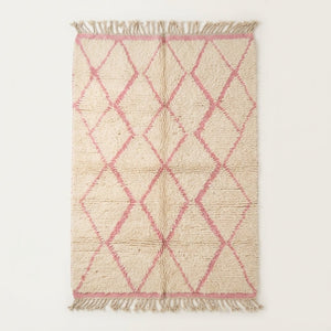 Tapis Beni Ourain Couloir Losanges Roses 100x60 | Yamiriam - YaMiriam