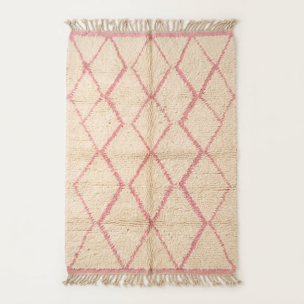Tapis Beni Ourain Couloir Losanges Roses 100x60 | Yamiriam - YaMiriam