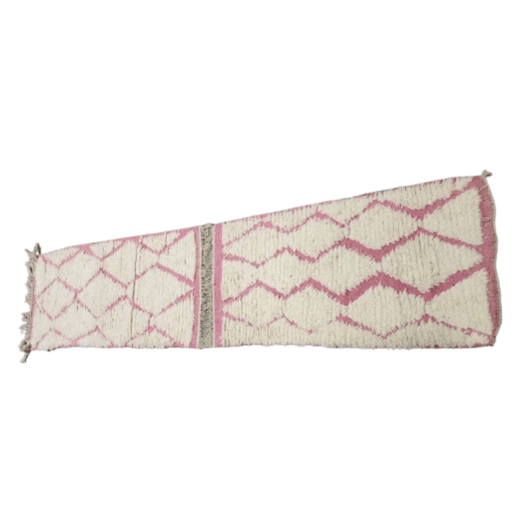 Tapis Beni Ourain Couloir Losanges Roses 100x60 | Yamiriam - YaMiriam