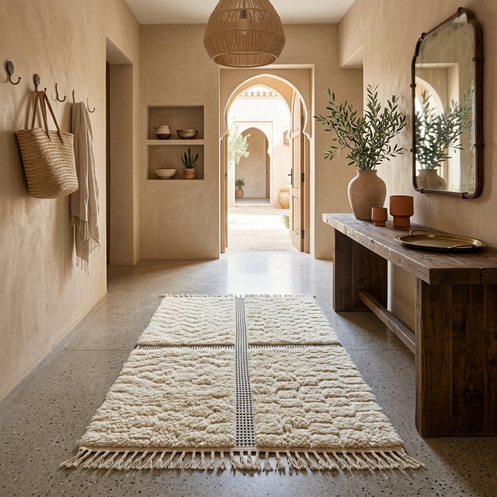 Tapis Beni Ourain Couloir Minimaliste 100x60 cm | Yamiriam - YaMiriam