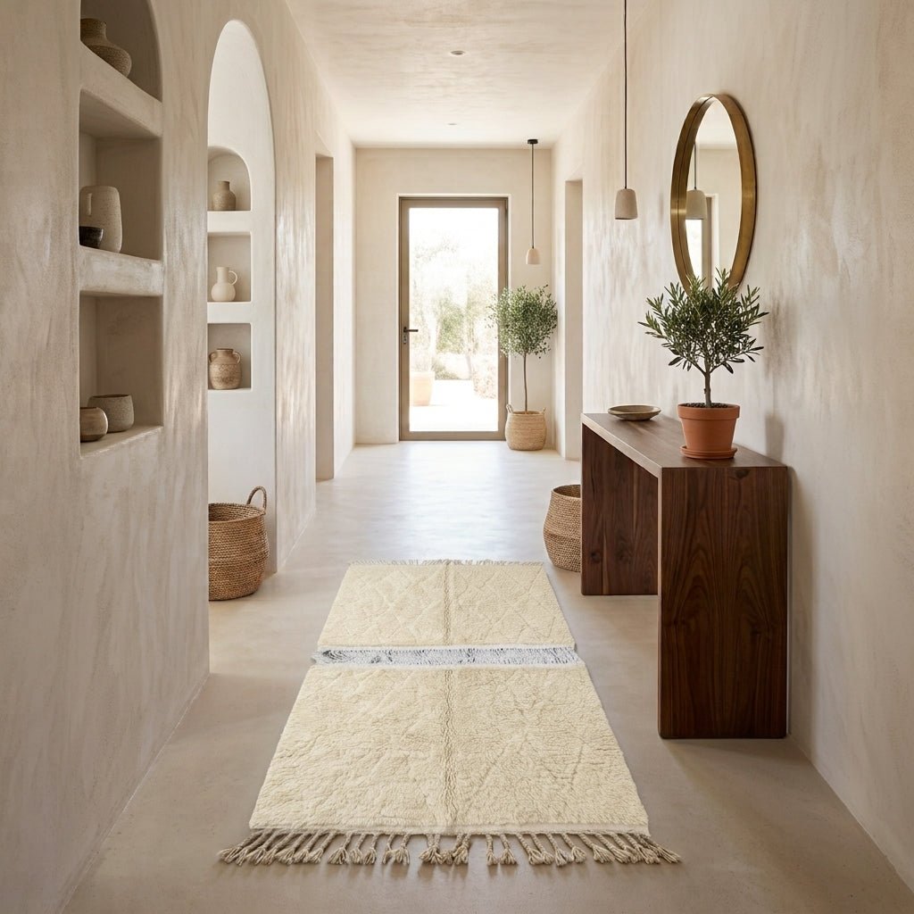 Tapis Beni Ourain Couloir Minimaliste 100x60 cm | Yamiriam - YaMiriam