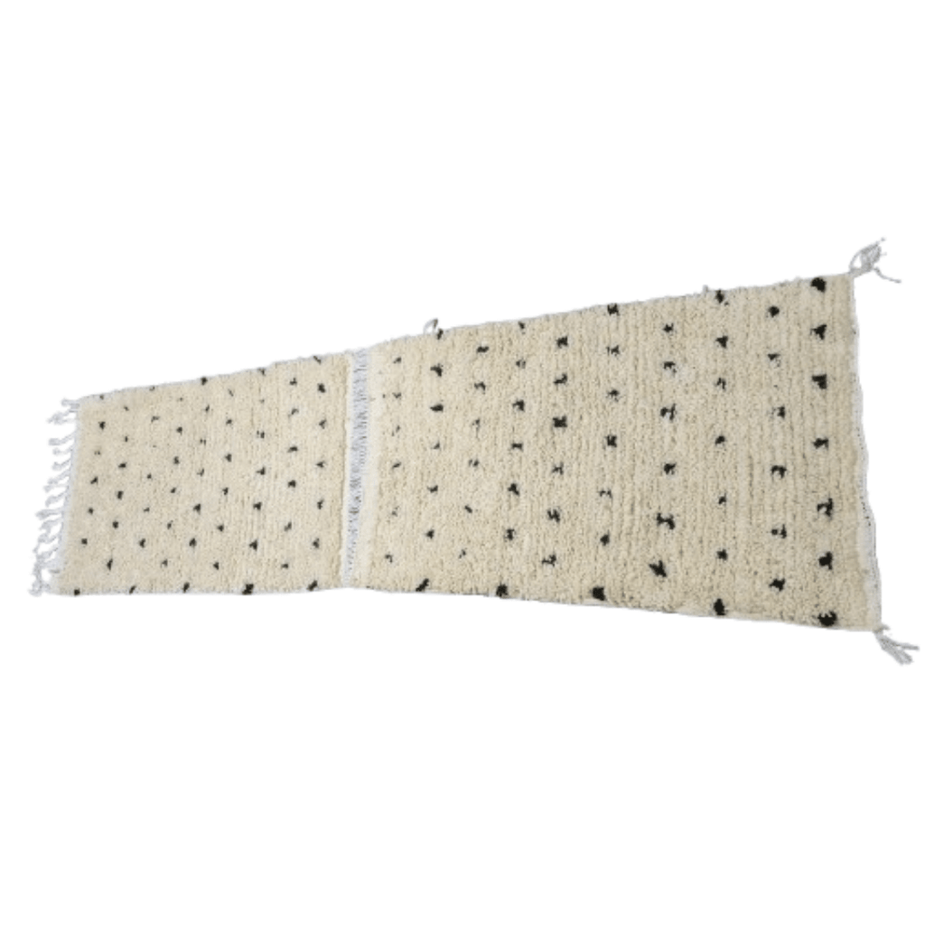Tapis Beni Ourain Couloir Pois Noirs 100x60 cm | Yamiriam - YaMiriam