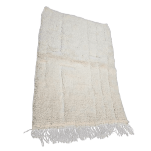 Tapis Beni Ourain Crème à Lignes Ton sur Ton | Yamiriam - YaMiriam