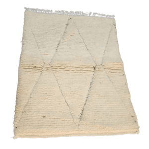 Tapis Beni Ourain Crème & Grands Losanges Discrets | Yamiriam - YaMiriam