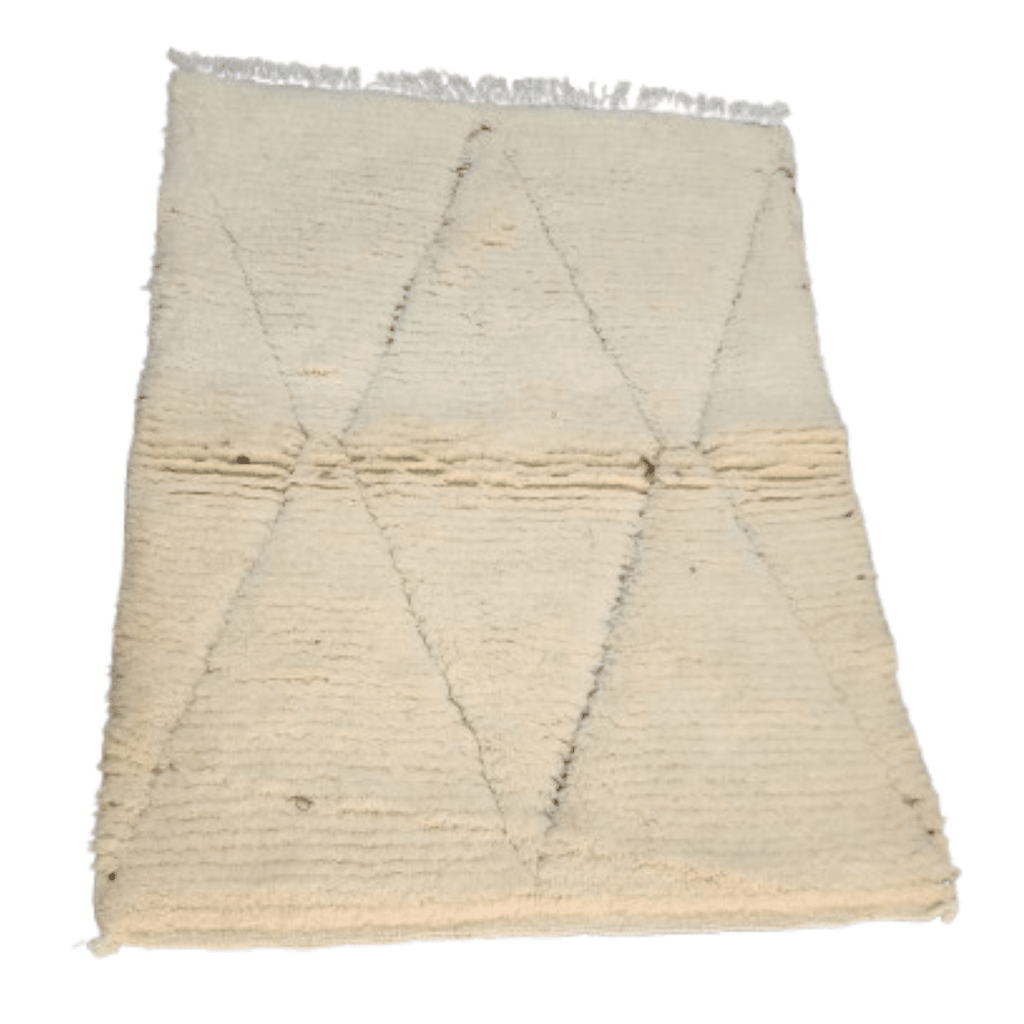 Tapis Beni Ourain Crème & Grands Losanges Discrets | Yamiriam - YaMiriam