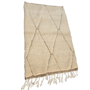 Tapis Beni Ourain Crème & Losanges Marron | Yamiriam - YaMiriam