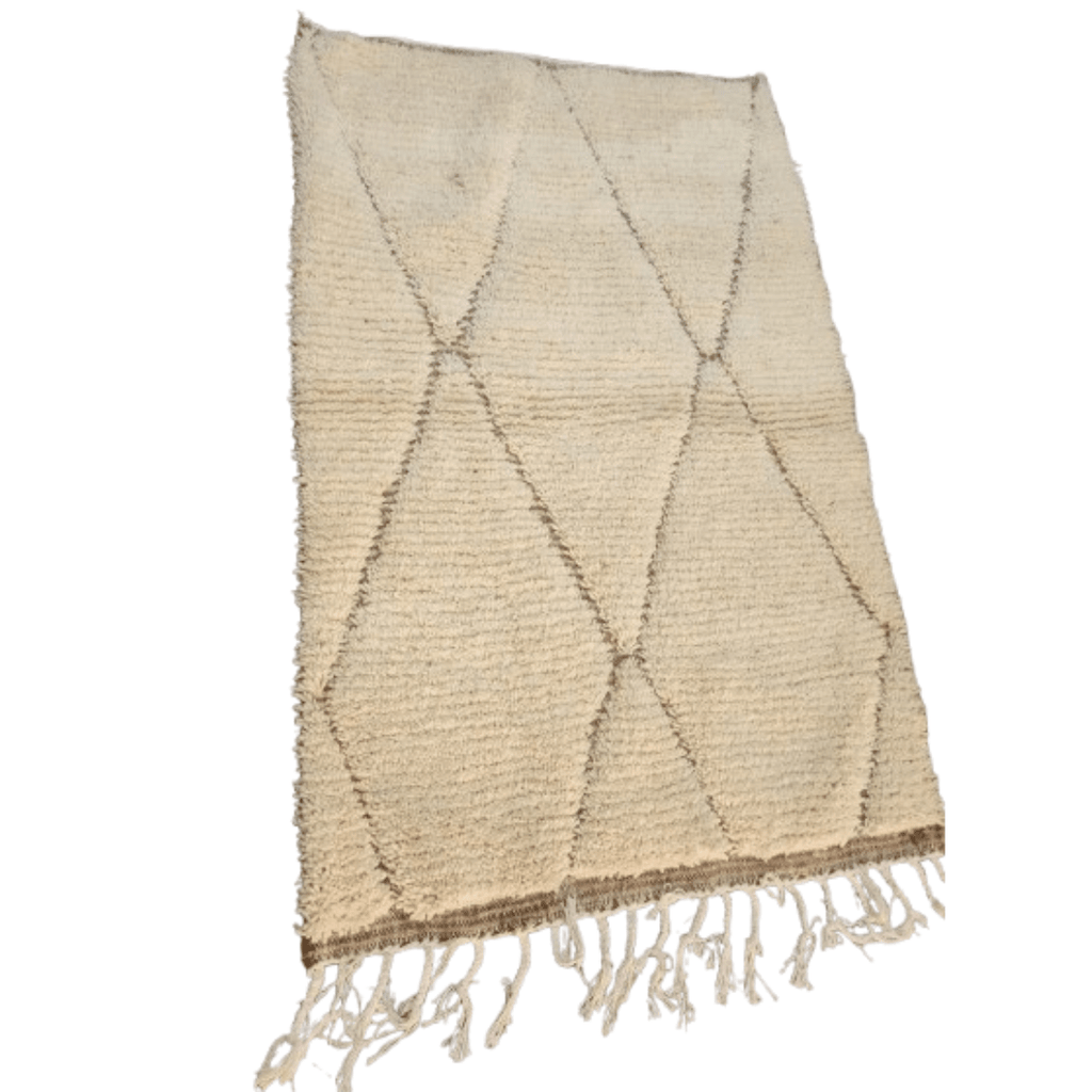 Tapis Beni Ourain Crème & Losanges Marron | Yamiriam - YaMiriam