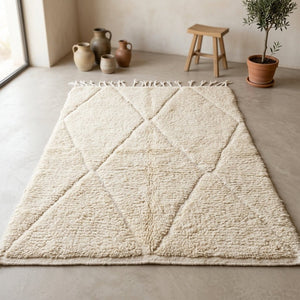 Tapis Beni Ourain Crème & Losanges Ton sur Ton | Yamiriam - YaMiriam