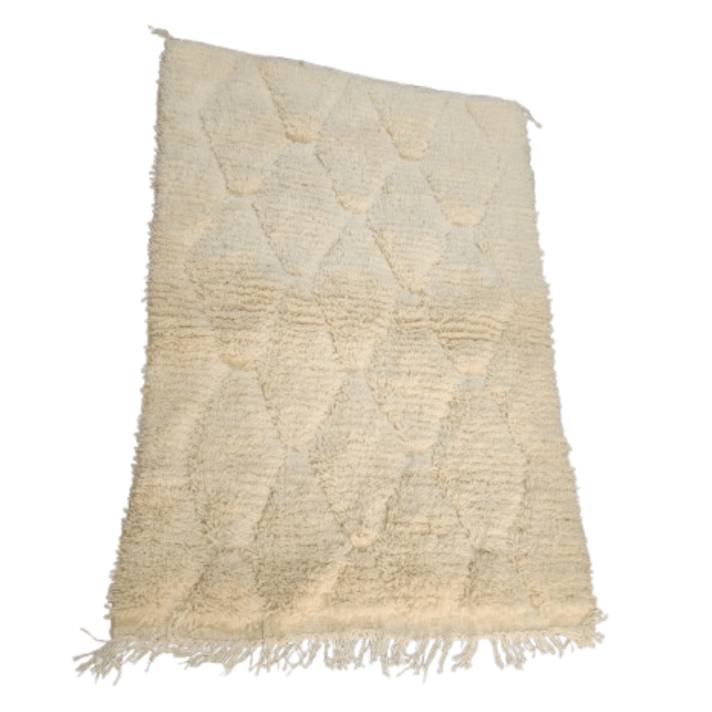 Tapis Beni Ourain Crème & Losanges Ton sur Ton | Yamiriam - YaMiriam
