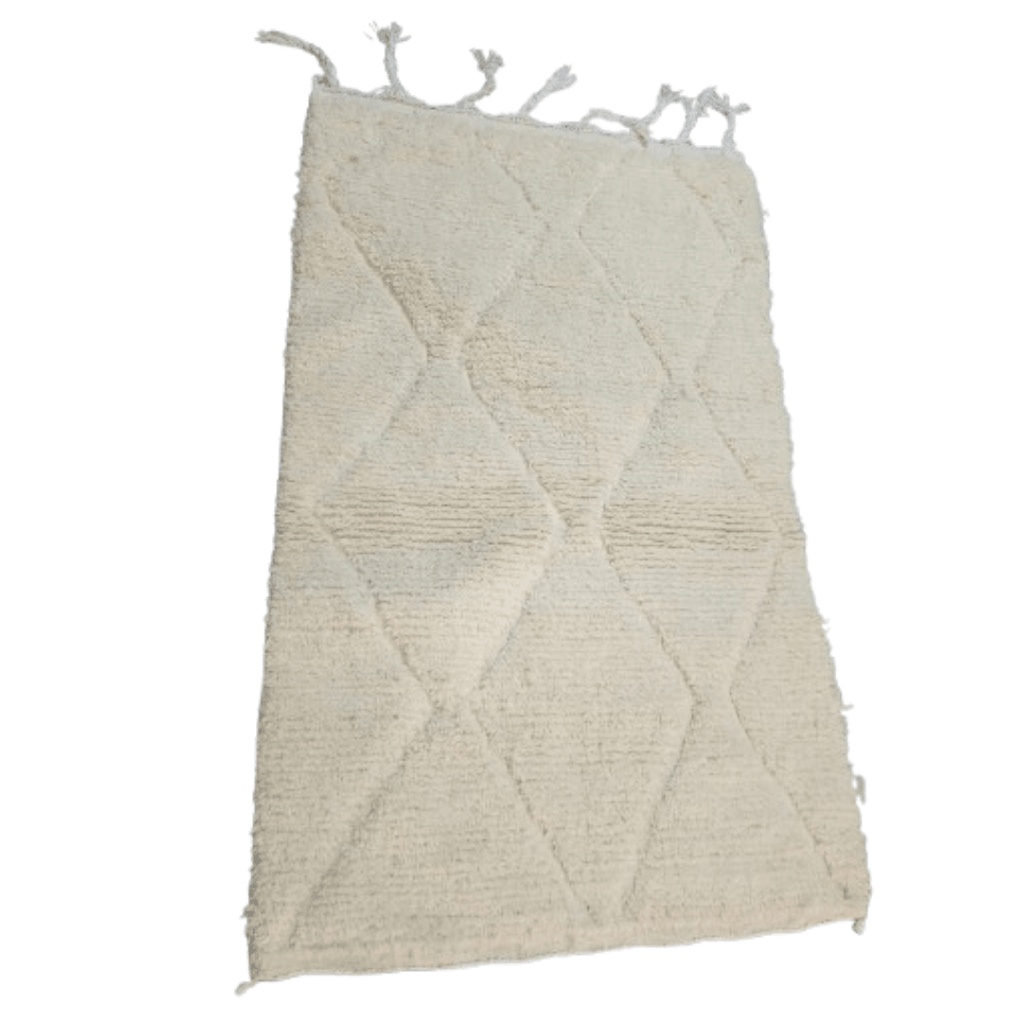 Tapis Beni Ourain Crème & Losanges Ton sur Ton | Yamiriam - YaMiriam