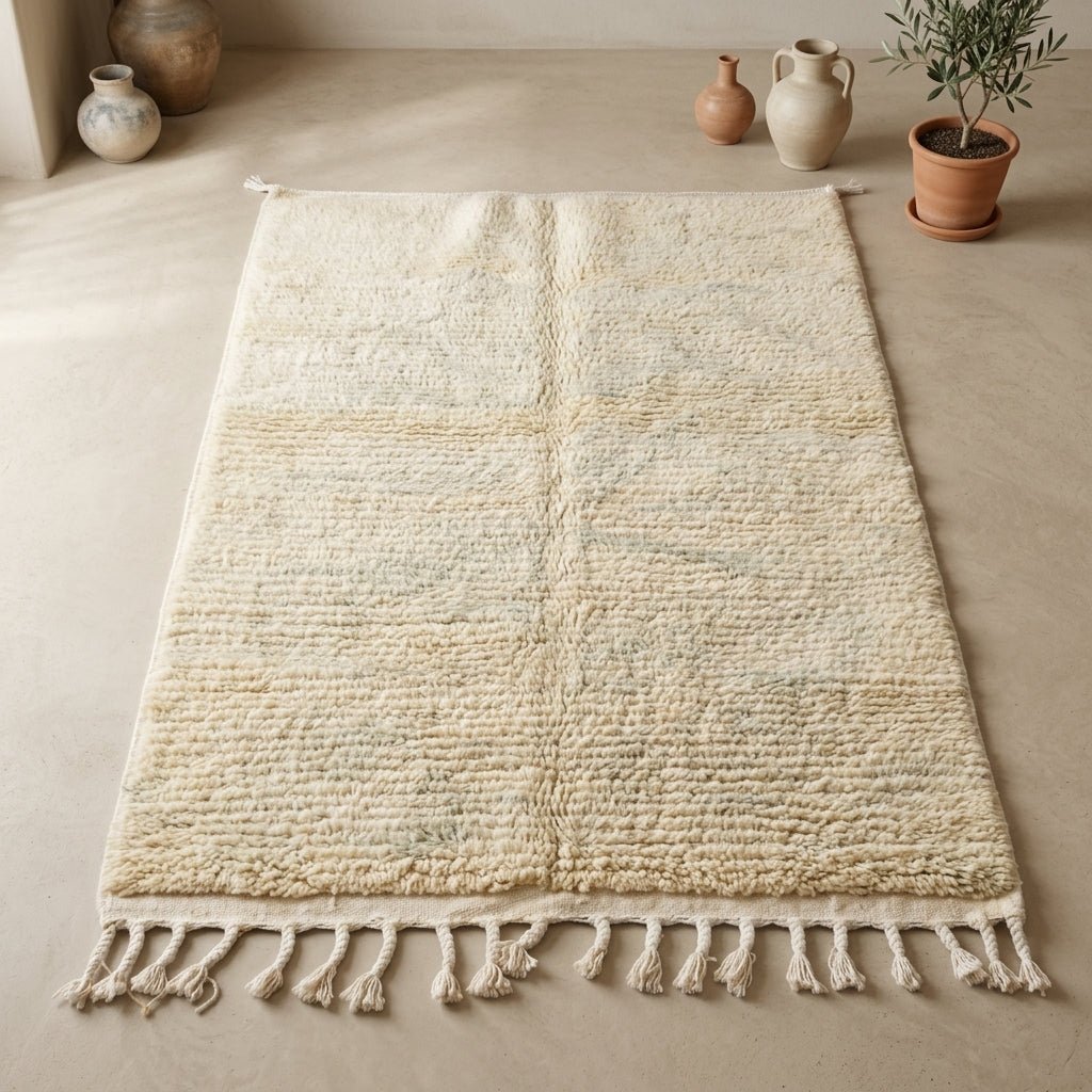Tapis Beni Ourain Crème Ton sur Ton | Yamiriam - YaMiriam
