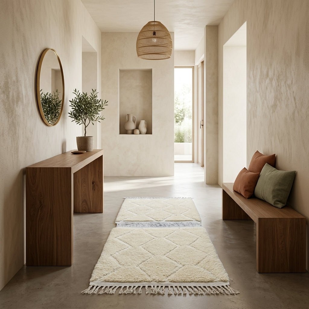 Tapis Beni Ourain Losanges Blancs 100x60 cm | Yamiriam - YaMiriam
