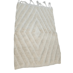 Tapis Beni Ourain Losanges Emboîtés Ton sur Ton | Yamiriam - YaMiriam