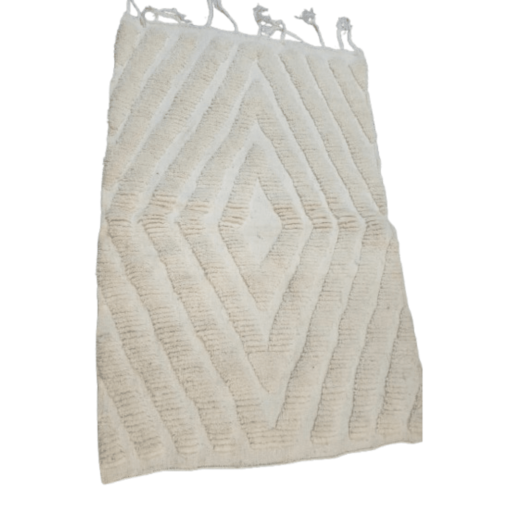 Tapis Beni Ourain Losanges Emboîtés Ton sur Ton | Yamiriam - YaMiriam