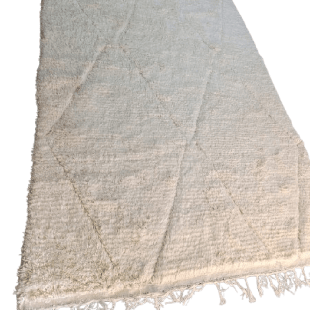 Tapis Beni Ourain Relief Géométrique Ivoire | Yamiriam - YaMiriam