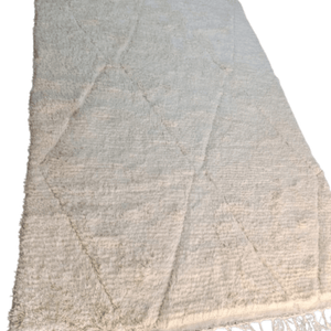 Tapis Beni Ourain Relief Géométrique Ivoire | Yamiriam - YaMiriam