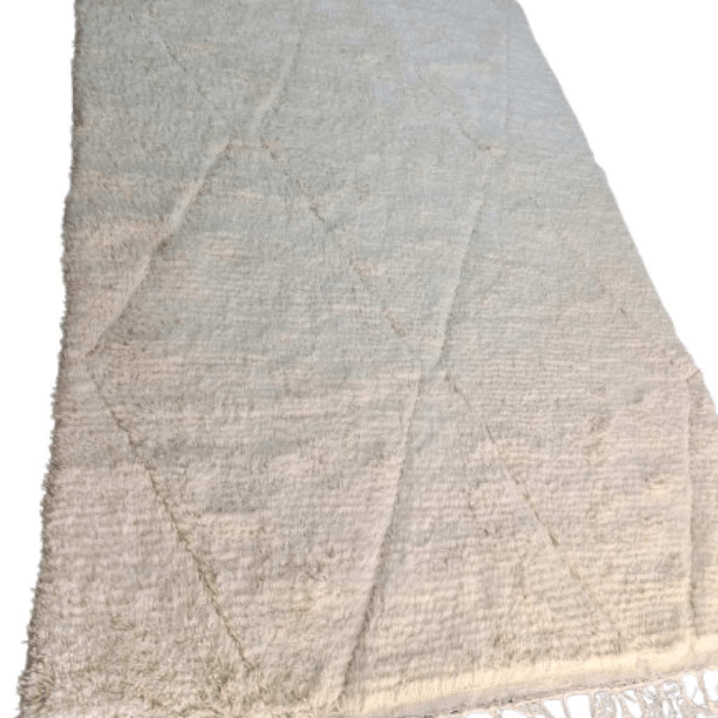 Tapis Beni Ourain Relief Géométrique Ivoire | Yamiriam - YaMiriam
