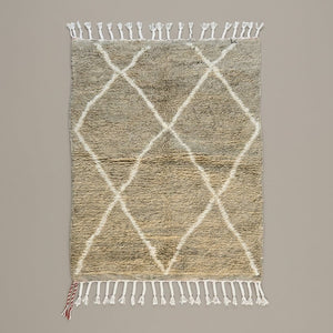 Tapis Beni Ourain Taupe & Losanges Clairs | Yamiriam - YaMiriam