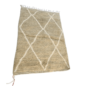 Tapis Beni Ourain Taupe & Losanges Clairs | Yamiriam - YaMiriam