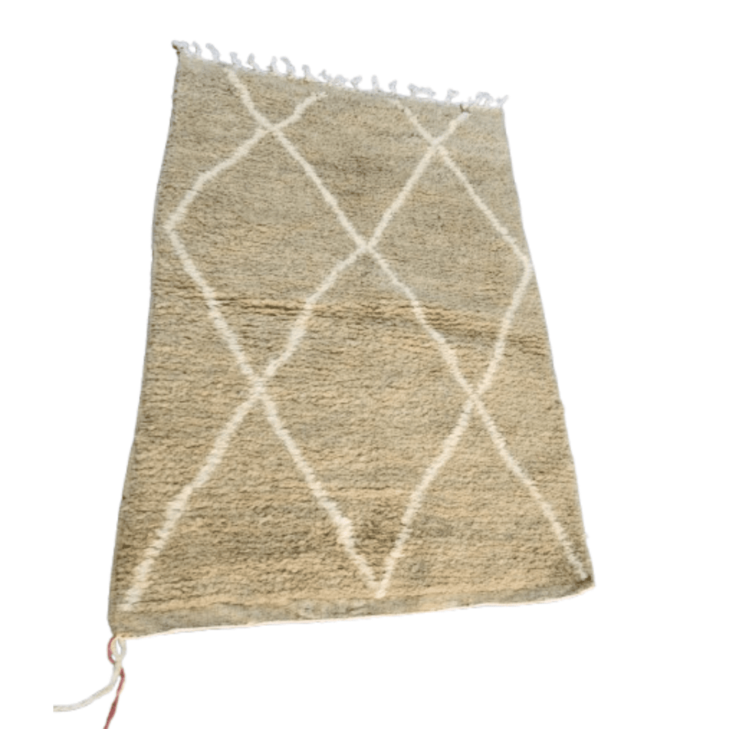 Tapis Beni Ourain Taupe & Losanges Clairs | Yamiriam - YaMiriam