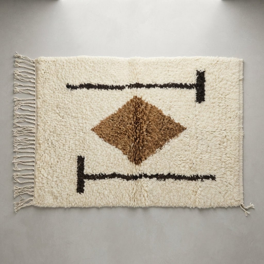 Tapis Berbère Losange Central & Lignes | Yamiriam - YaMiriam