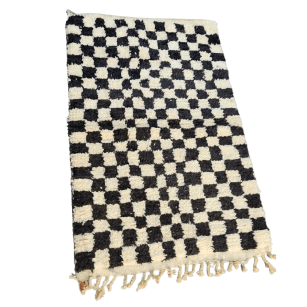 Tapis Checkered Damier Noir et Blanc | Yamiriam - YaMiriam